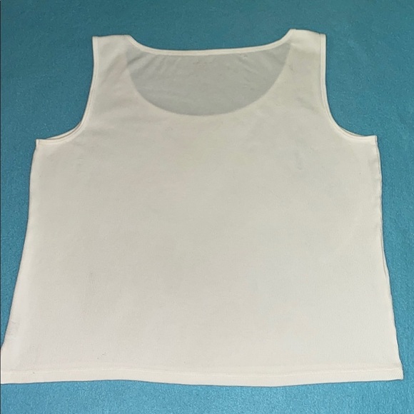 St. John’s Bay tank top white with gold accents ribbed textured stretchy size XL - Picture 2 of 9